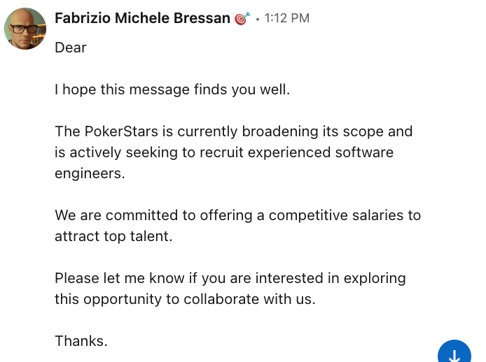 Pierwsza wiadomość od rekrutera